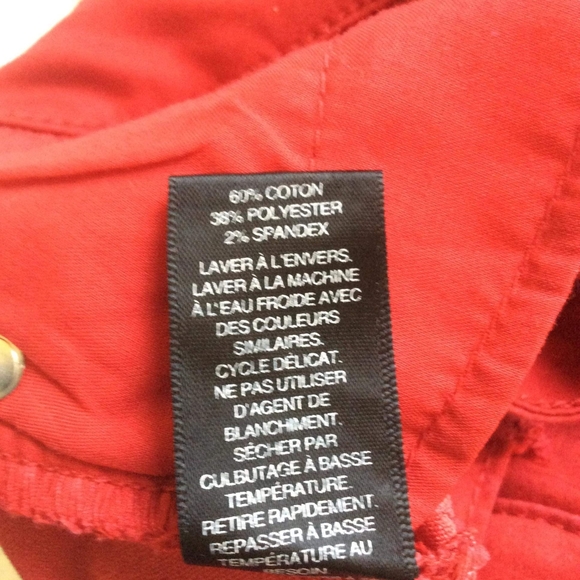 Design Lab Lord & Taylor Red Stretch Jeans straight Cut 26 - Picture 7 of 13